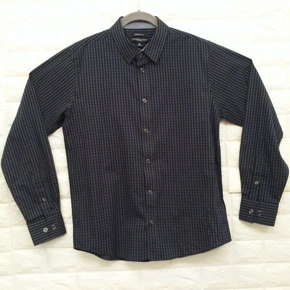 2016 London Fog Check Gingham Shirt Mens Sz-M Grey - Picture 3 of 11